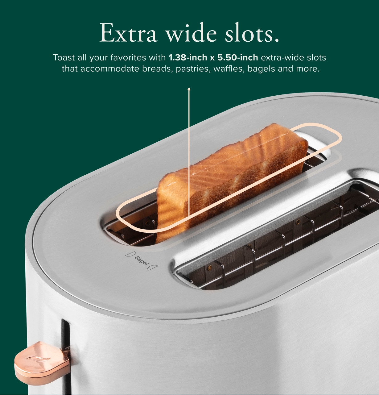 Sure Toast 800 W 2-Slice Stainless Steel Wide Slot Toaster in 2023