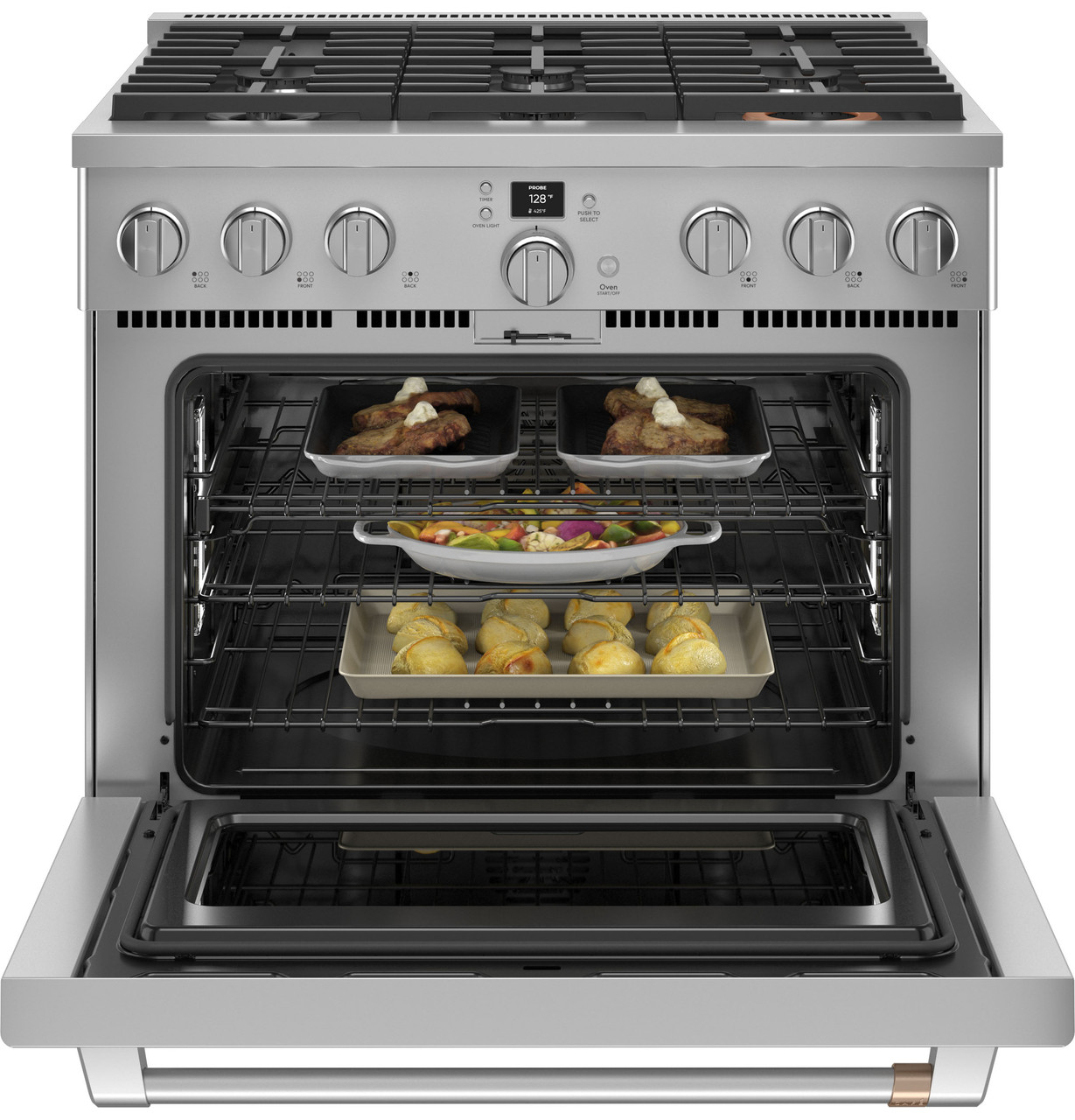 CAFÉ 36" Smart Dual-Fuel Commercial-Style Range with 6 Burners (Natural Gas) - Thumbnail 5
