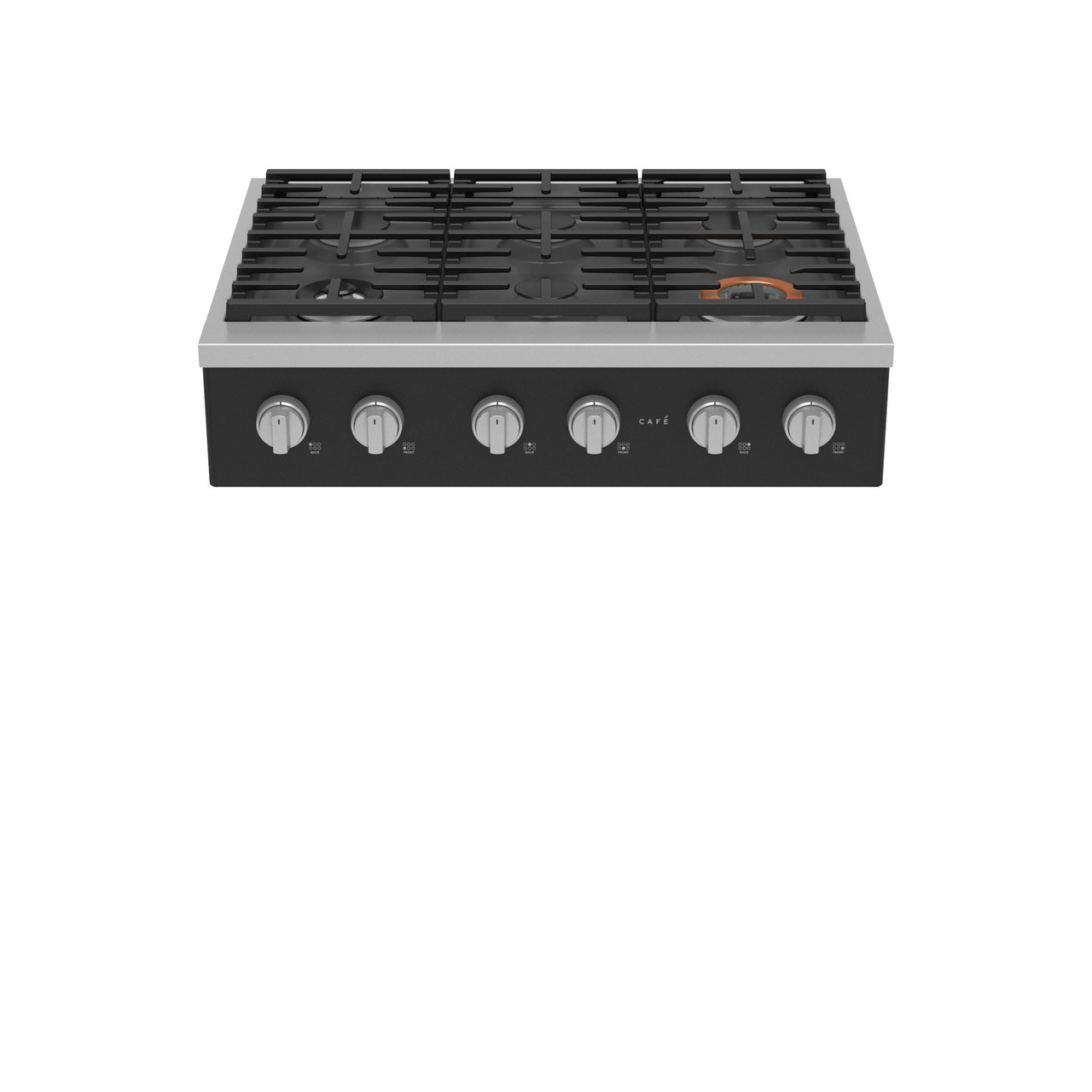 Cafe Commercial-Style 36 in. 6-Burner Natural Gas Rangetop with Simmer &  Power - Matte Black