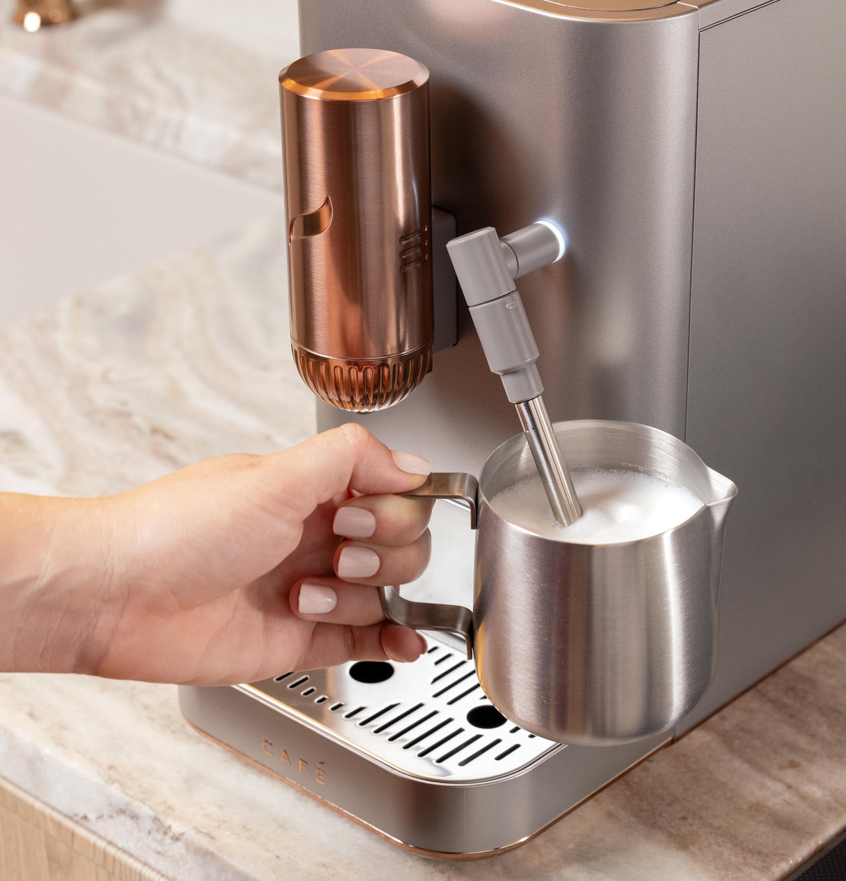 Kaffe Electric Coffee Grinder Easy On/Off Button Copper