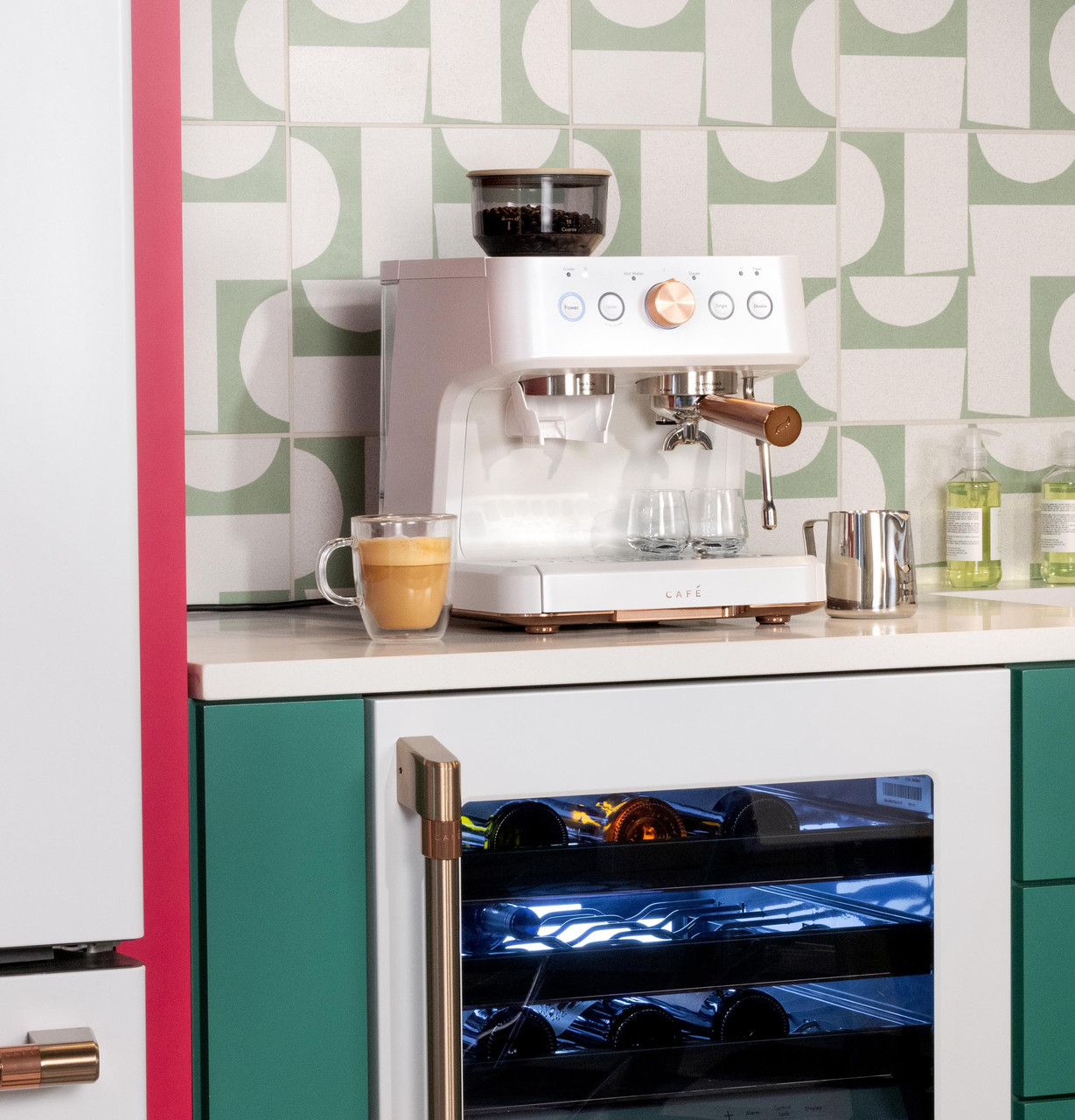 Café™ BELLISSIMO Semi Automatic Espresso Machine + Frother - C7CESAS4RW3 -  Cafe Appliances