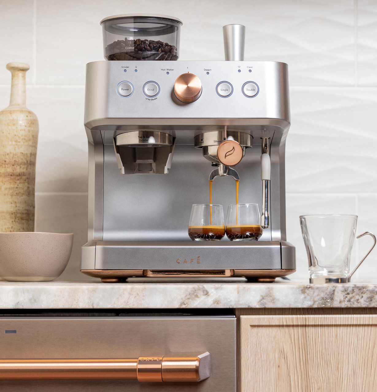 Café Bellissimo Semi Automatic Espresso Machine + Frother, 15-Bar