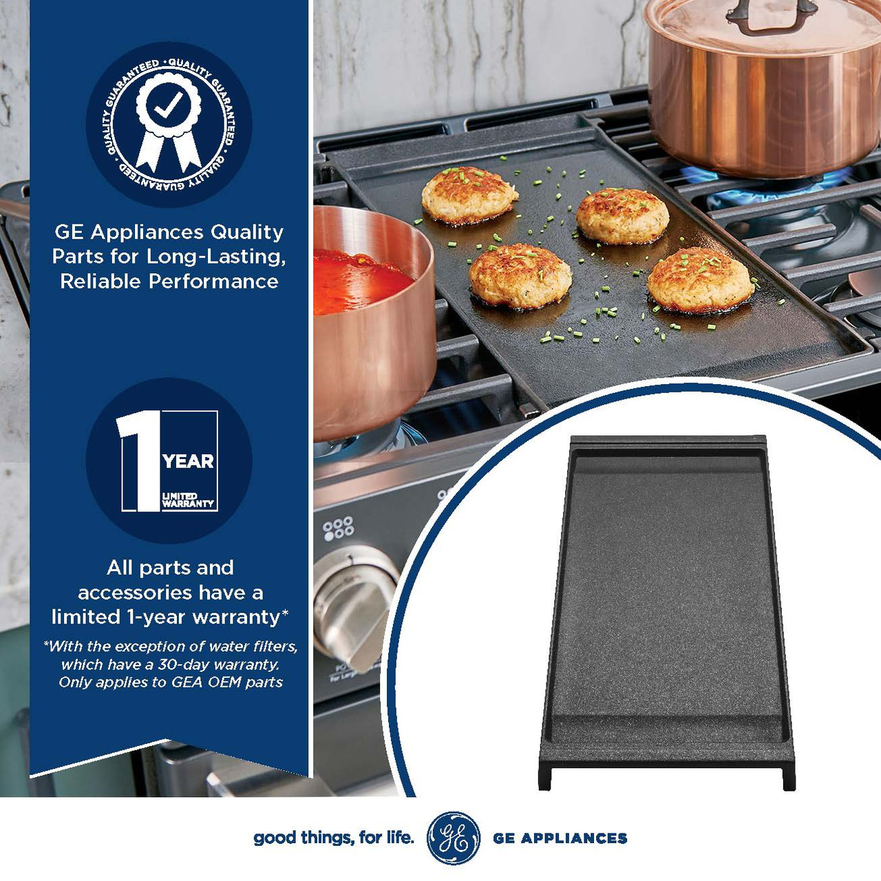 Non-Stick Aluminum Griddle - WB31X24738 - Cafe Appliances