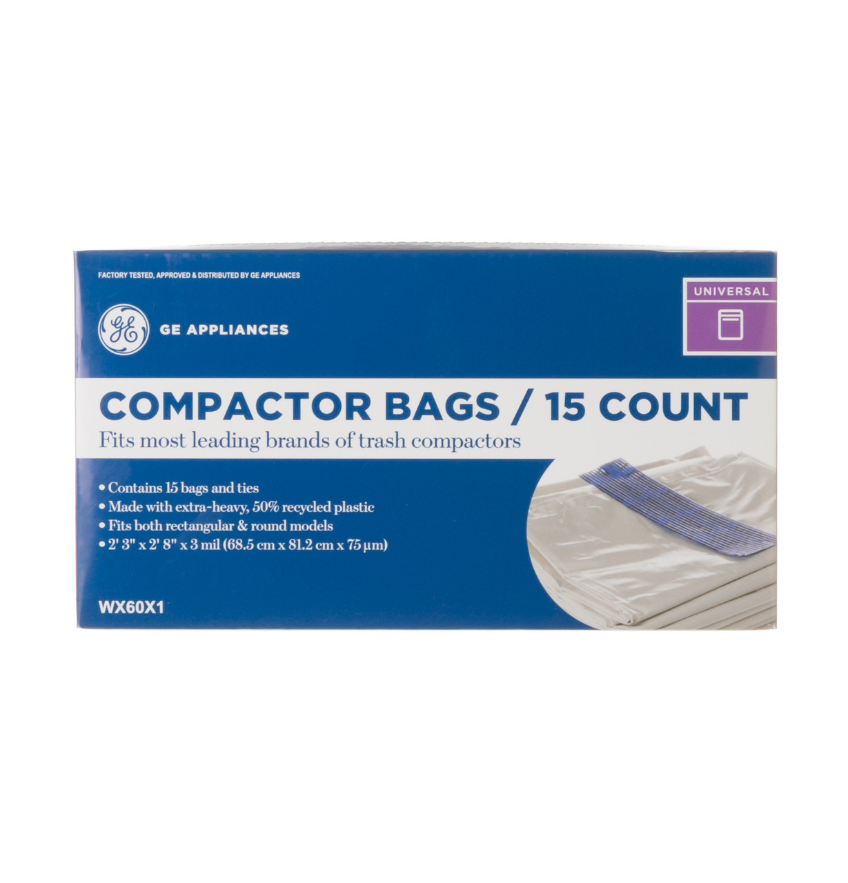 Trash Compactor Bags (15 Bags Per Pack) - WX60X1 - Cafe Appliances