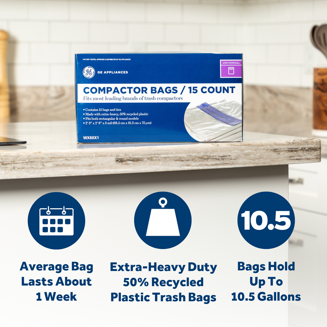Trash Compactor Bags (15 Bags Per Pack) - WX60X1 - Cafe Appliances