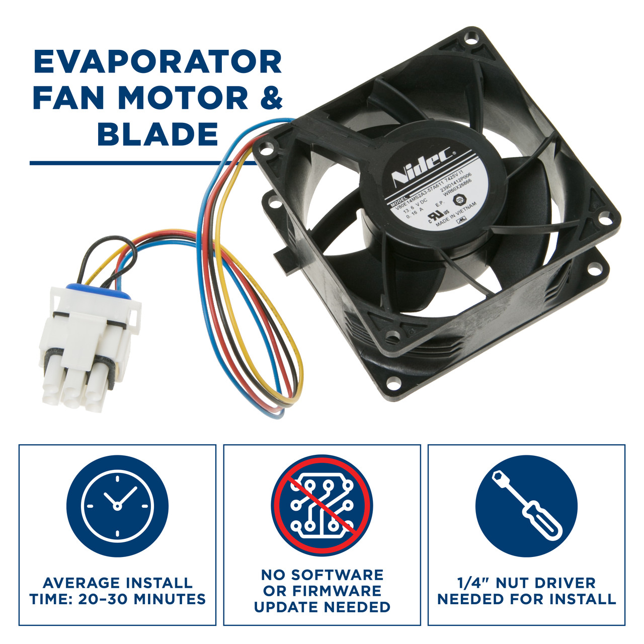 Refrigerator Evaporator Fan Motor - WR60X26866 - Cafe Appliances