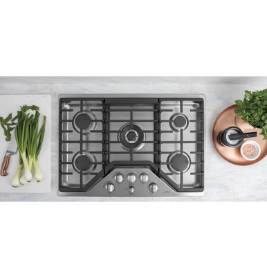Cafe CAFÉ™ 30" Gas Cooktop in Stainless Steel size 5.5 H x 30 W x 21 D | CGP95302MS1