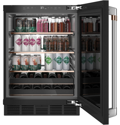 Cafe CAFÉ™ ENERGY STAR® 126-Can or 14-Bottle Beverage Center in Matte Black size 34.125 H x 23.75 W x 26 D | CCP06BP3PD1