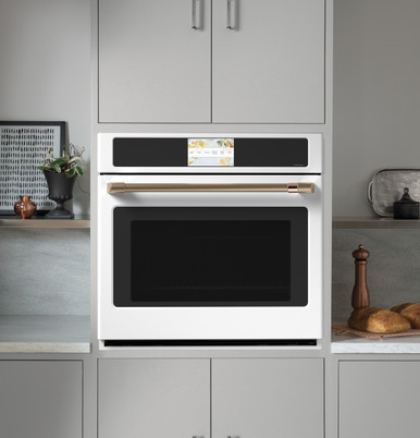 Cafe CAFÉ™ Professional Series 30" Smart Built-In Convection Single Wall Oven in Matte White size 28.625 H x 29.75 W x 26.75 D | CTS90DP4NW2