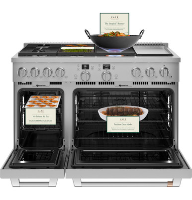 Cafe CAFÉ™ 48" Smart Dual-Fuel Commercial-Style Range with 6 Burners and Griddle (Natural Gas) in Stainless Steel C2Y486P2TS1