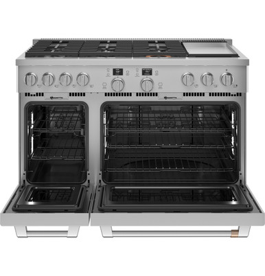 Cafe CAFÉ™ 48" Smart Dual-Fuel Commercial-Style Range with 6 Burners and Griddle (Natural Gas) in Stainless Steel C2Y486P2TS1