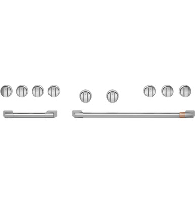 Cafe CAFÉ™ 48” Brushed Stainless Handle & Knob Set for Pro Range and Rangetop | CXPR8HKPTSS