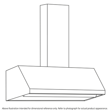 Cafe 36” Designer Wall Mount Range Hood w/ Dimmable LED Lighting in Stainless Steel size 10 H x 36 W x 21 D | UVW8364SPSS