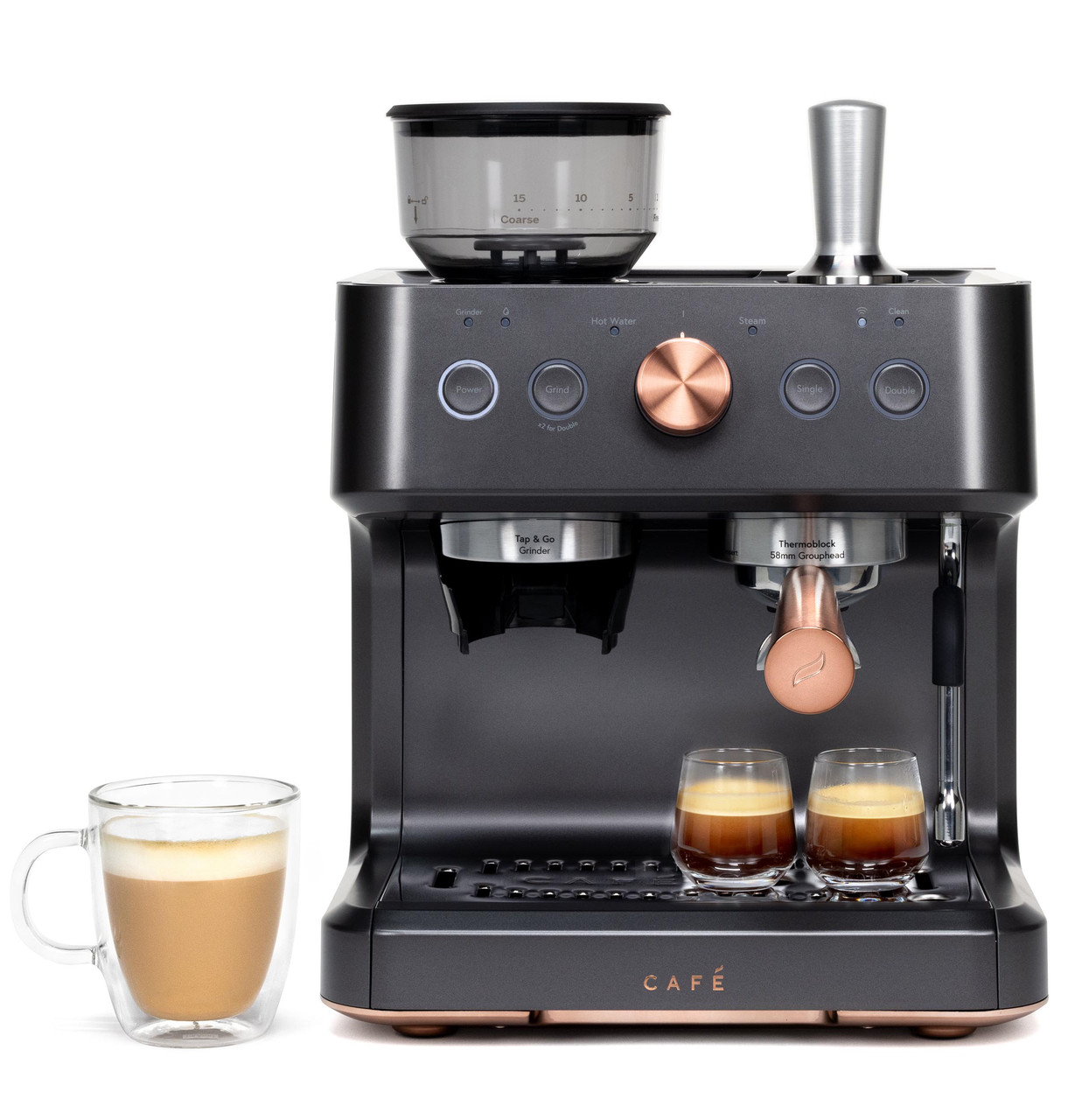 Café Bellissimo Semi Automatic Espresso Machine + Frother, 15-Bar