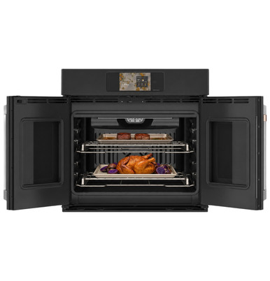 Cafe CAFÉ™ Professional Series 30" Smart Built-In Convection French-Door Single Wall Oven in Matte Black size 28 5/8 H x 29 3/4 W x 26 3/4 D | CTS90FP3ZD1