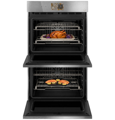 Cafe CAFÉ™ 30" Smart Built-In Convection Double Wall Oven in Platinum Glass size 53 H x 29 3/4 W x 24 3/4 D | CTD90DM2ZS5