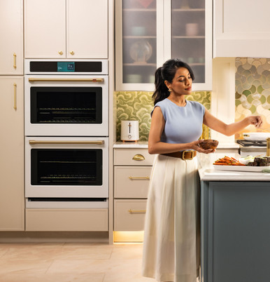 Cafe CAFÉ™ Professional Series 30" Smart Built-In Convection Double Wall Oven in Matte White size 51 1/16 H x 29 3/4 W x 26 3/4 D | CTD90DP4ZW2