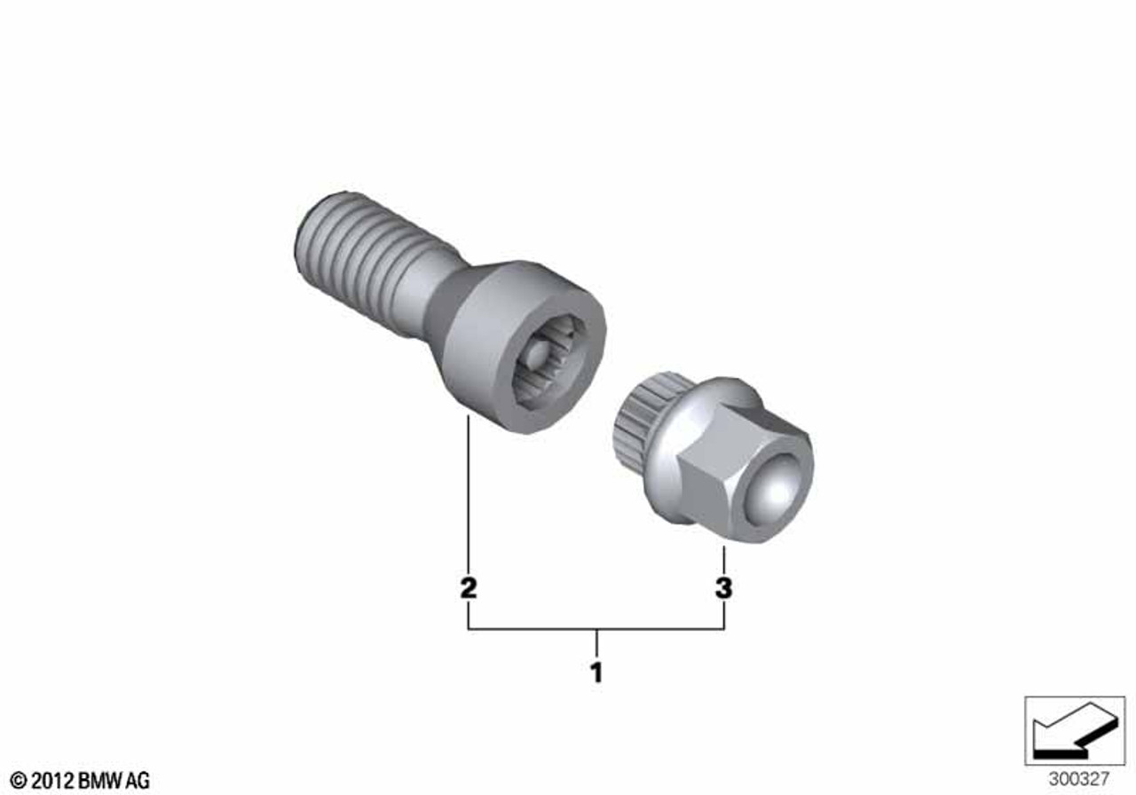 Mini cooper s locking clearance wheel nut key