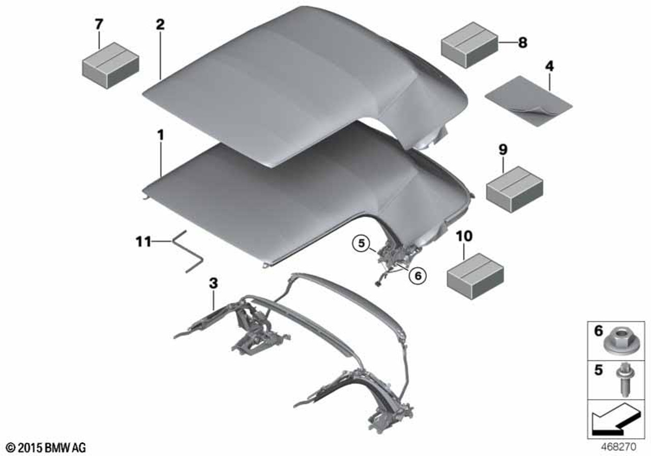 Genuine Convertible Folding Top Fabric Repair Kit Replacement 54 34 7 276  922 - MINI Shop