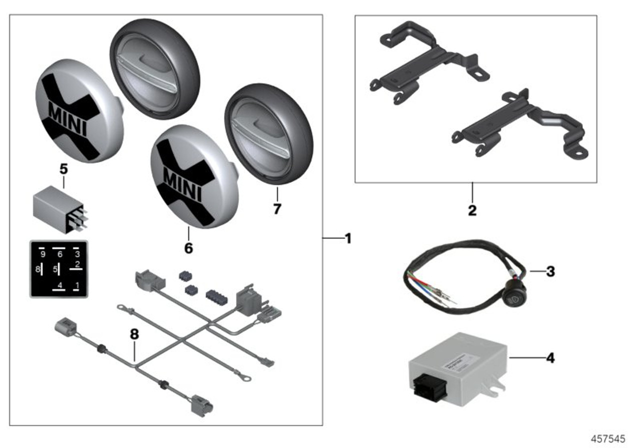 Genuine Additional Headlight Installation Fitting Bracket 63 12 2 408 606