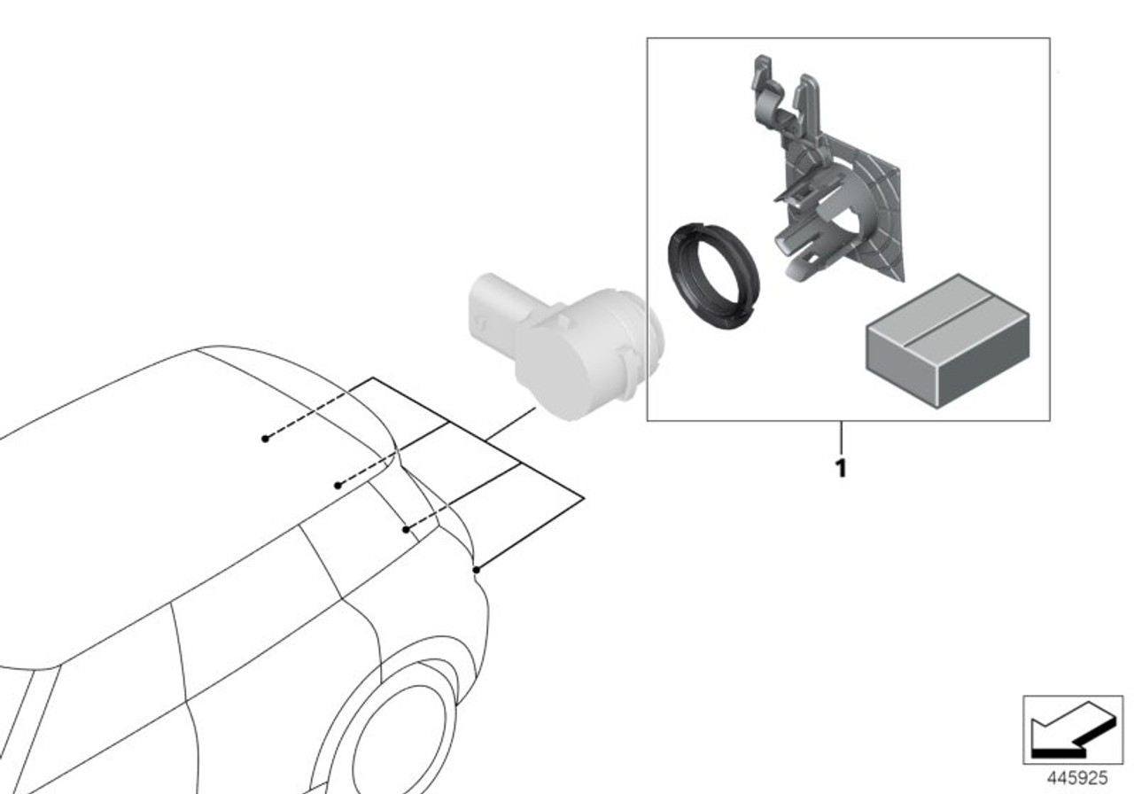 Genuine Retrofit Kit PDC Parking Sensor Rear Clubman 66 20 2 408