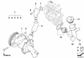 Genuine RP Coolant Water Pump Assembly Engine Mechanical 11 51 7 513 062