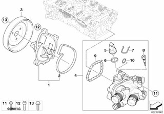 Genuine Engine Cooling Thermostat Housing With Thermostat 11 53 8 699 290