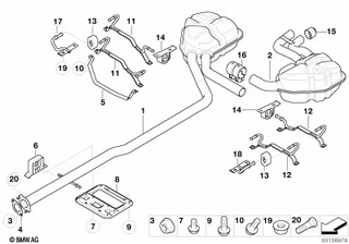 Genuine Rear Right Driver Side OS Exhaust Supporting Bracket 18 20 1 493 797