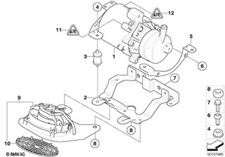 Genuine Cooling Fan With Protecting Grille Replacement Spare 32 41 6 857 718