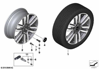 Genuine 17" Disc Wheel Rim Light Alloy Spectre Grey 7Jx17 ET:54 36 10 6 873 928