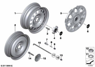Genuine 15" Wheel Rim Steel Silver 15 Inch 5.5Jx15 ET:45 36 11 6 768 497