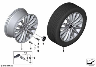 Genuine 17" Wheel Rim Disc Alloy Jet Black Sol Paint 7.5J ET:54 36 11 6 856 046