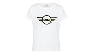 MINI Genuine Womens Ladies T Shirt Tee Top Wing Logo Two Tone White Black 80 14 5 A21 561