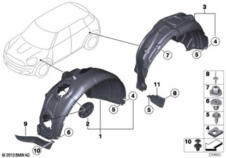 Genuine Front Left Passenger Side NS Wheel Arch Pressure Lip 51 11 9 802 643