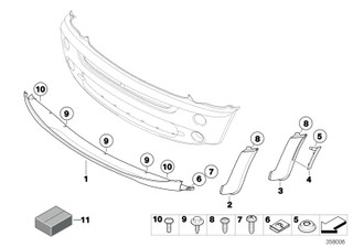 Genuine Trim Panel Front Right Spoiler Black 51 11 7 130 312