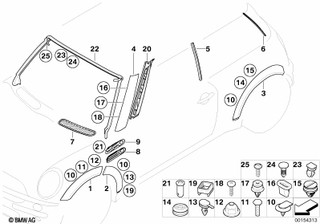 Genuine Wheel Arch Trim Cover For Fender Rear Right O/S - Black 51 13 1 505 868