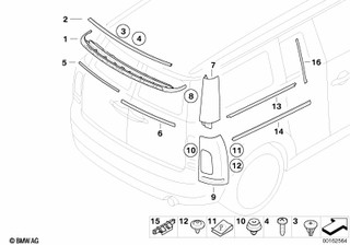 Genuine Right Driver Side OS Split Door Trim Strip Replacement 51 13 2 754 062