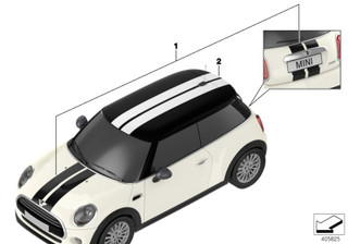 Genuine Roof Kit Sport Stripes Decal Stickers in White 51 14 2 359 605