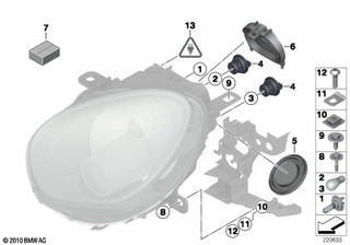 Genuine Left Passenger Side NS Headlight Holder Repair Kit 61 11 9 807 303