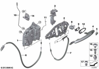 Genuine Front Left Side NS Outside Door Handle Light Black 51 22 9 878 939