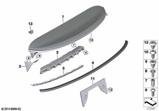 Genuine Rear Tailgate Boot Lid Spoiler Primed Cooper S 51 62 7 375 856