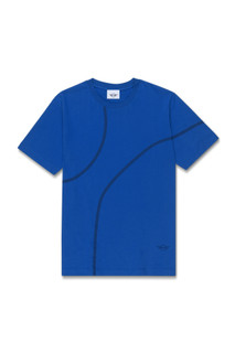Genuine Mens T Shirt Tee Top Outline Print Wing Logo Cotton Blazing Blue 80 14 5 B32 045