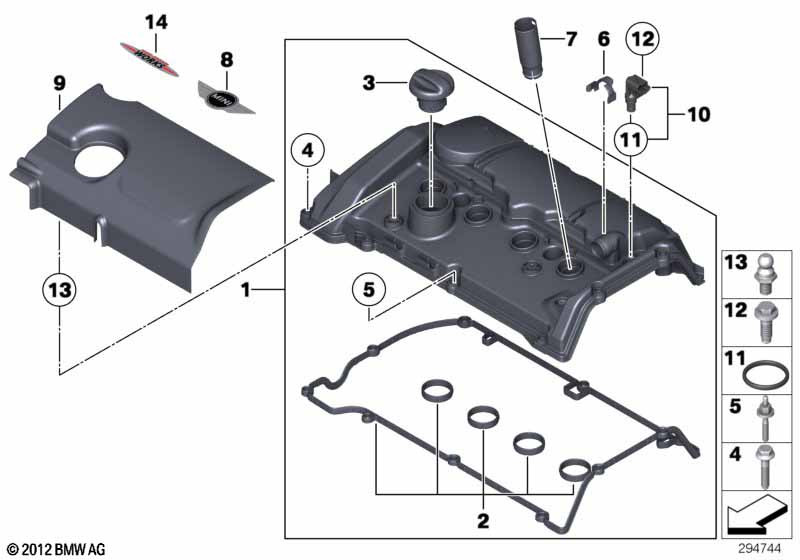 Genuine Cylinder Head Cover Cap Replacement Spare Part 11 12 7 646 552