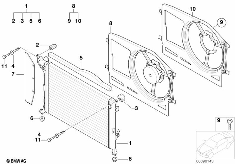 Genuine Radiator Engine Cooling Assembly 68.9x19x55.8cm 17 10 7 535 902