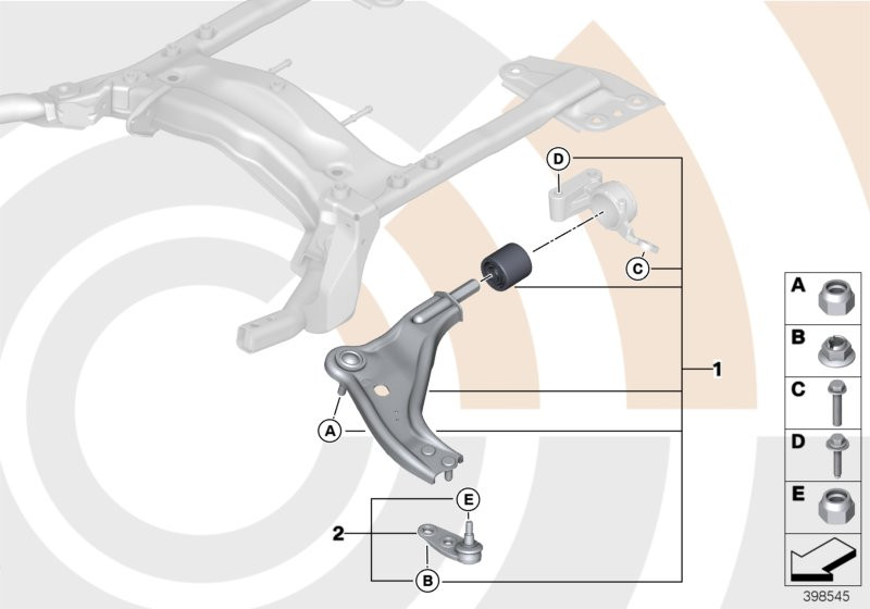 Genuine Suspension Wishbone Repair Kit Right O/S Driver Side 31 12 2 361 222