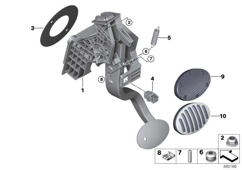 Genuine Automatic Transmission Pedal Rubber Pad Cover 35 00 6 860 688