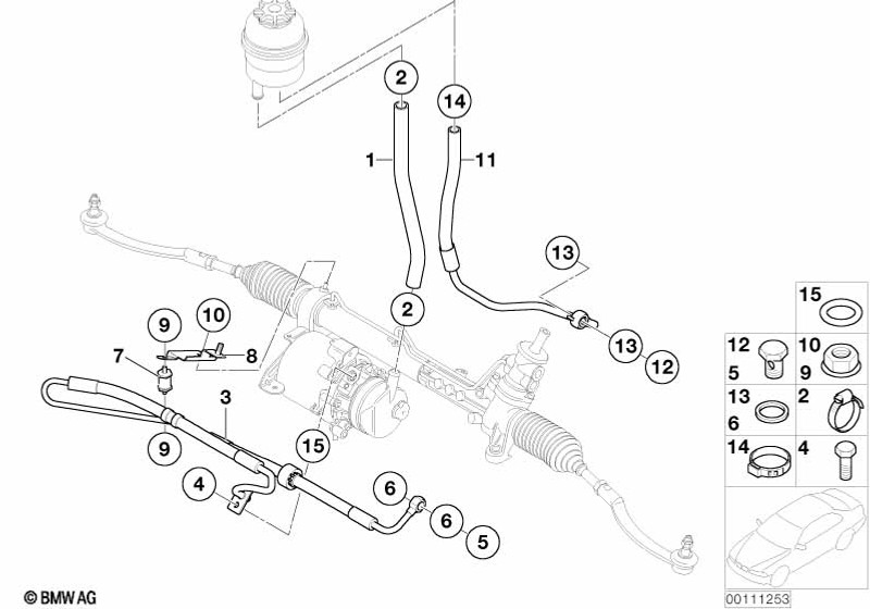 Genuine Hydro Steering Box Oil Pipe Pressure Return Hose Assy 32 41 6 781 786