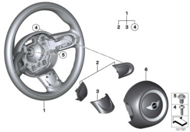 Genuine Sports Steering Wheel Spoke Covers Pads Set 32 30 6 863 537