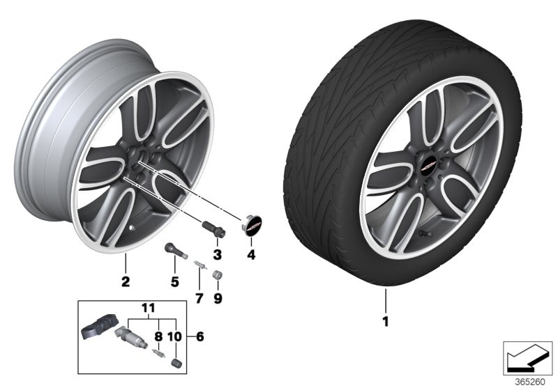 Genuine 18" Light Alloy Disc Wheel Polished Black 7Jx18 ET54 36 11 6 855 115