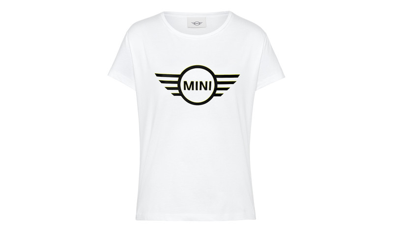 MINI Genuine Womens Ladies T Shirt Tee Top Wing Logo Two Tone White Black 80 14 5 A21 561